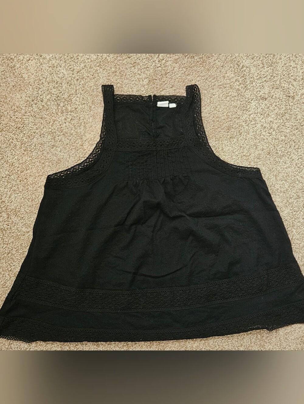 Black Lace-Trim Sleeveless Women's Top from Gap